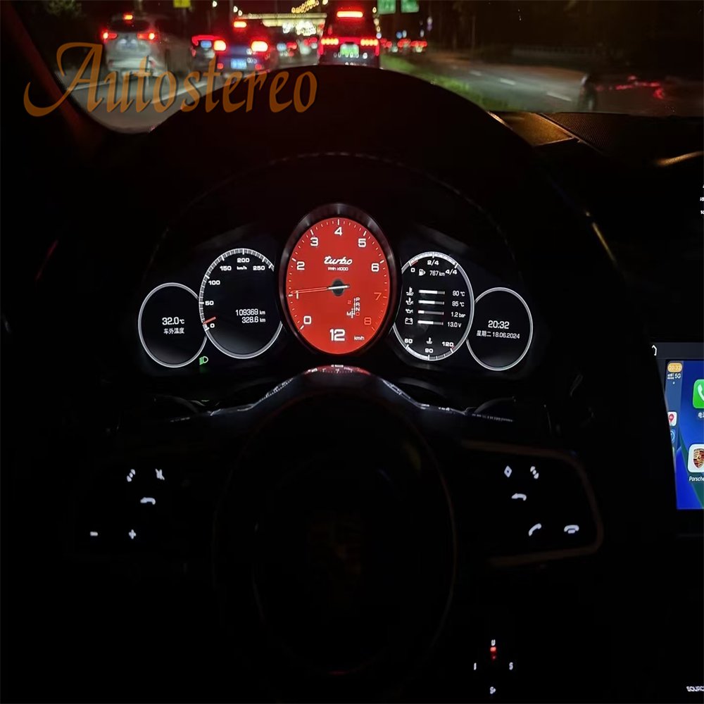 Digital Cluster Odometer Screen for Porsche Cayenne 959/Panamera 971 Virtual Cockpit Car Multimedia Player Dashboard Speed Meter