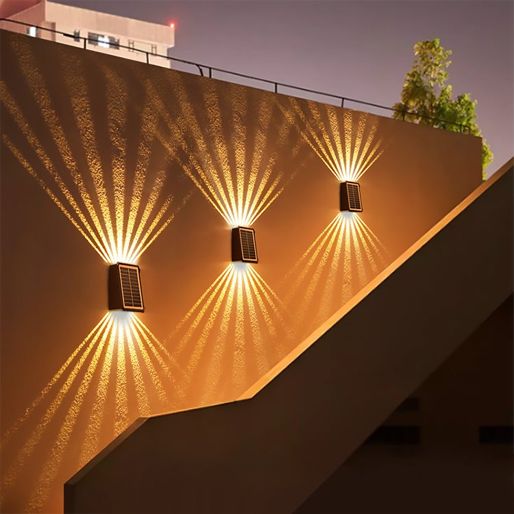 Solar Wall Washing Light Outdoor IP65 Waterproof Villa Courtyard Atmosphere Decorative Spotlights Home Landscape Wall Lights