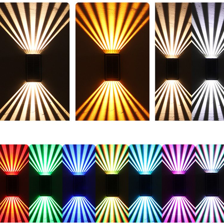 Solar Wall Washing Light Outdoor IP65 Waterproof Villa Courtyard Atmosphere Decorative Spotlights Home Landscape Wall Lights