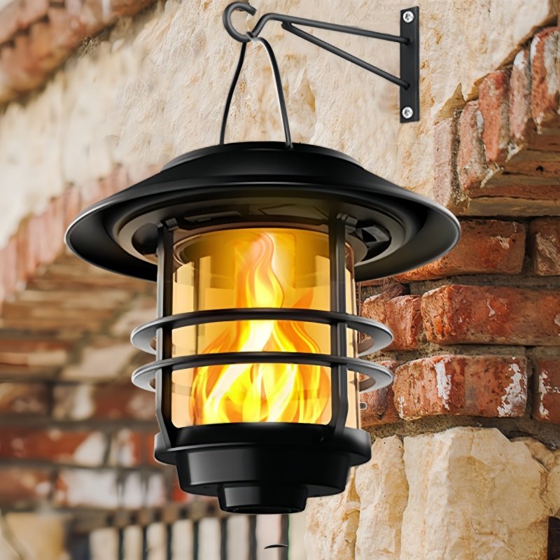 Solar Wall Lantern Outdoor Glass Solar Hanging Lantern Light Waterproof Solar Wall Sconce Light for Front Porch