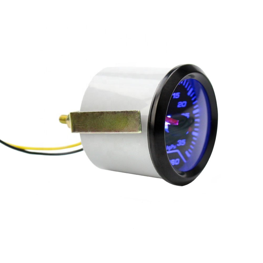 2" 52Mm Auto Turbo Psi Smoke Dial Blue Led Light Interior Dash Car Meter Car Boost Gauge