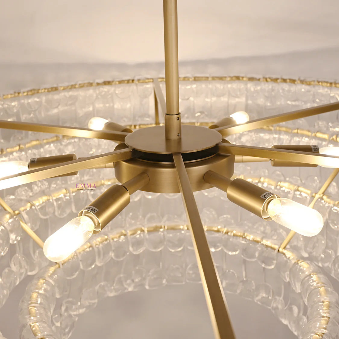 American Oval Home Layered Smokey Decor Modern Round Glass Pendant Lamp Living Room Luxury Chandelier Led Pendant Light