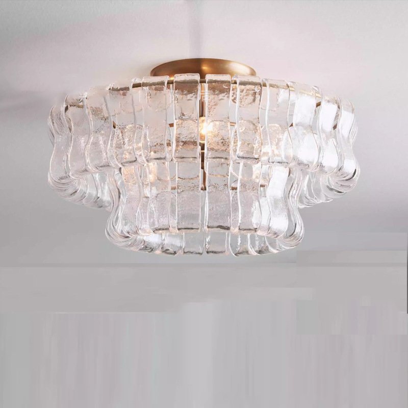 American Oval Home Layered Smokey Decor Modern Round Glass Pendant Lamp Living Room Luxury Chandelier Led Pendant Light