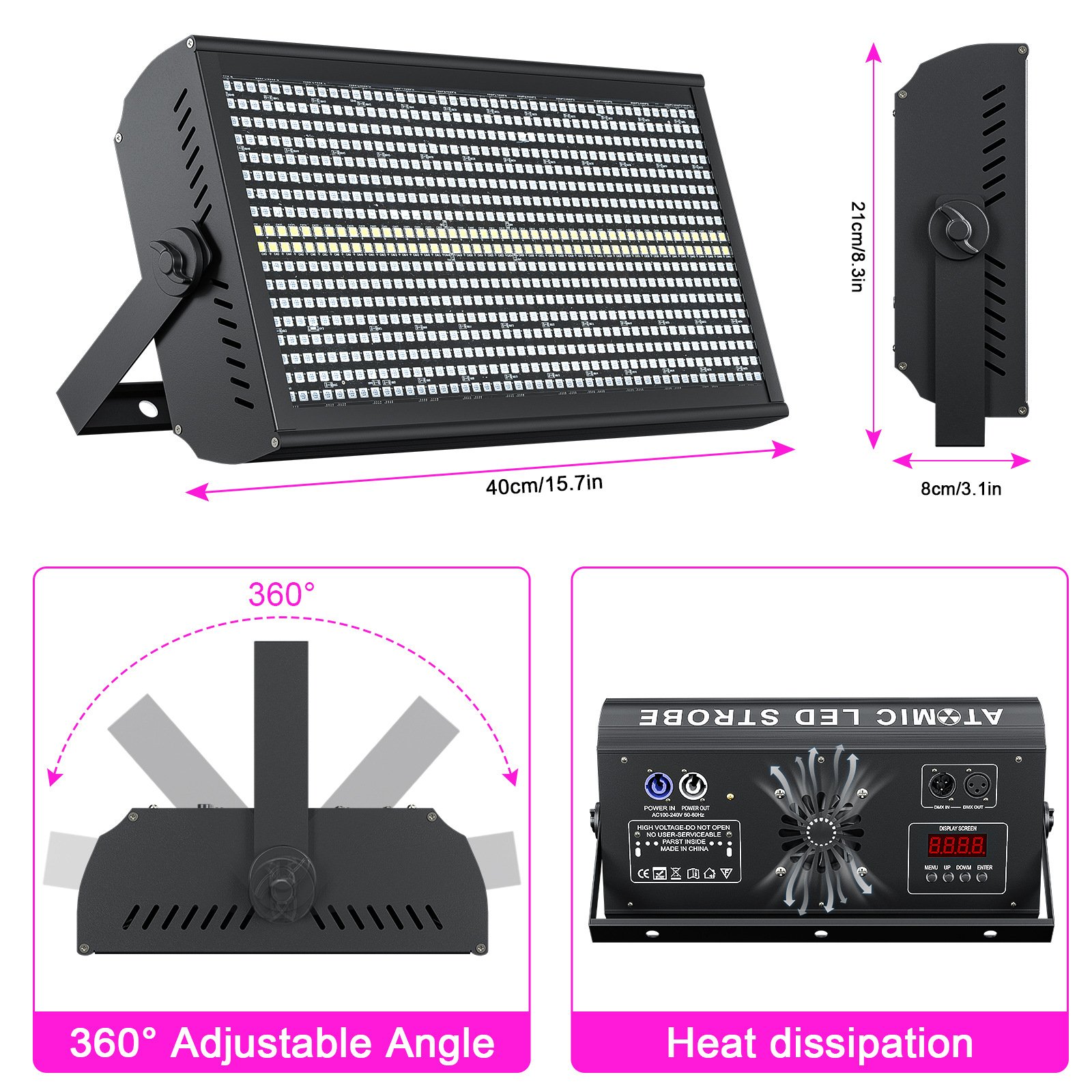 200W RGBW 768LED Wall Wash Light Strobe DMX Stage DJ Beam Light Party Show Light