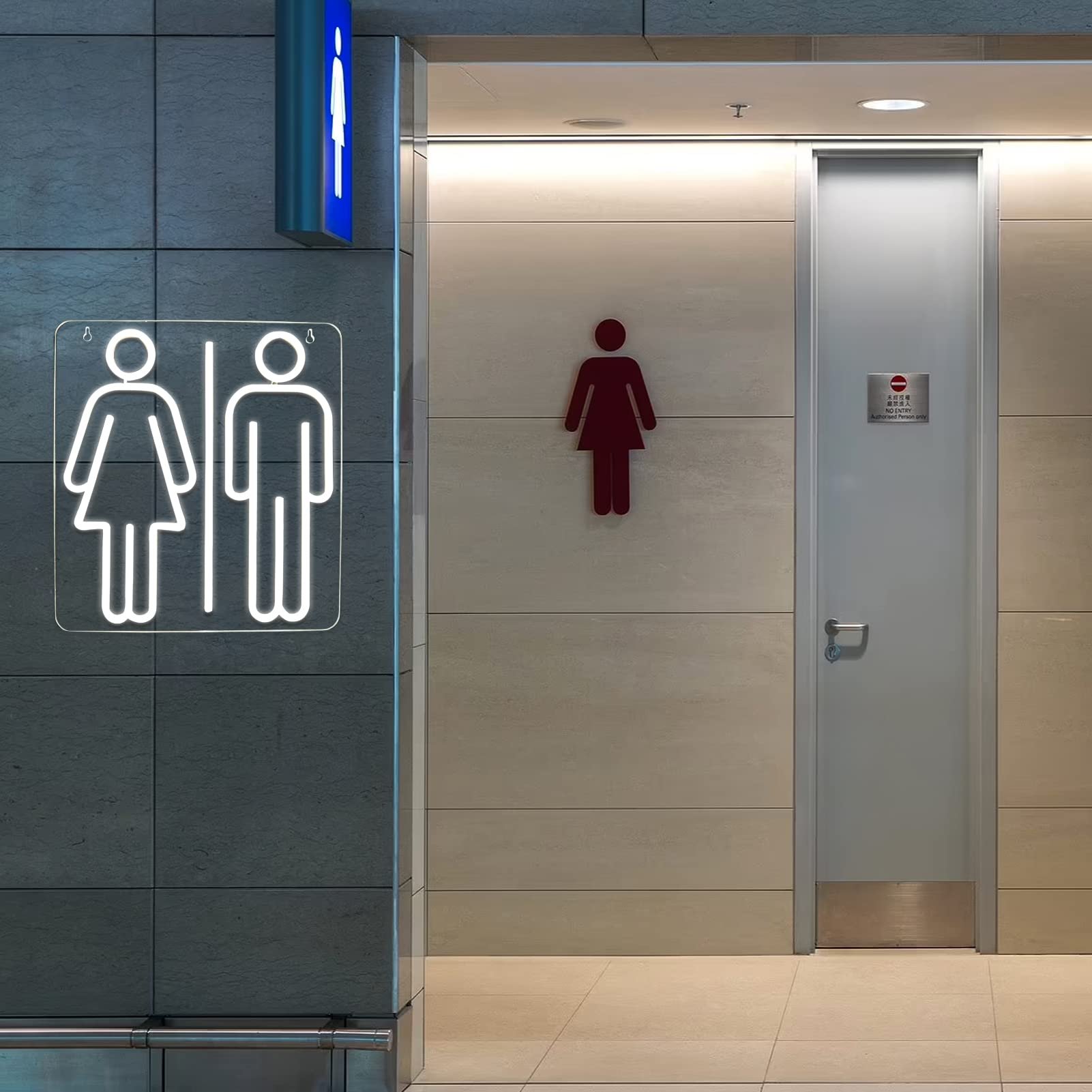 Toilets Neon Signs for Wall Decor Neon Lights for Bedroom Led Business Signs Suitable for Washroom Restroom
