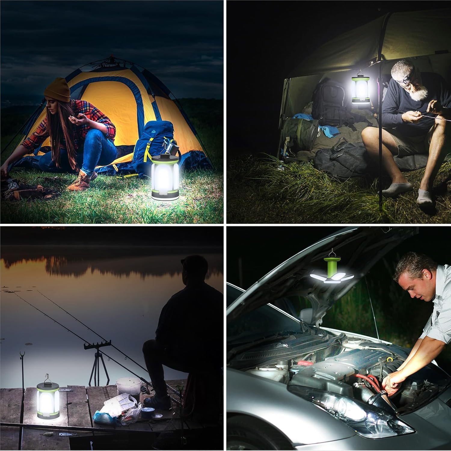 USB Rechargeable Camping Lantern 7 Light Modes 60 LED Ultra Bright LED Tent Light Camping Lights Lamp for Fishing,Hiking