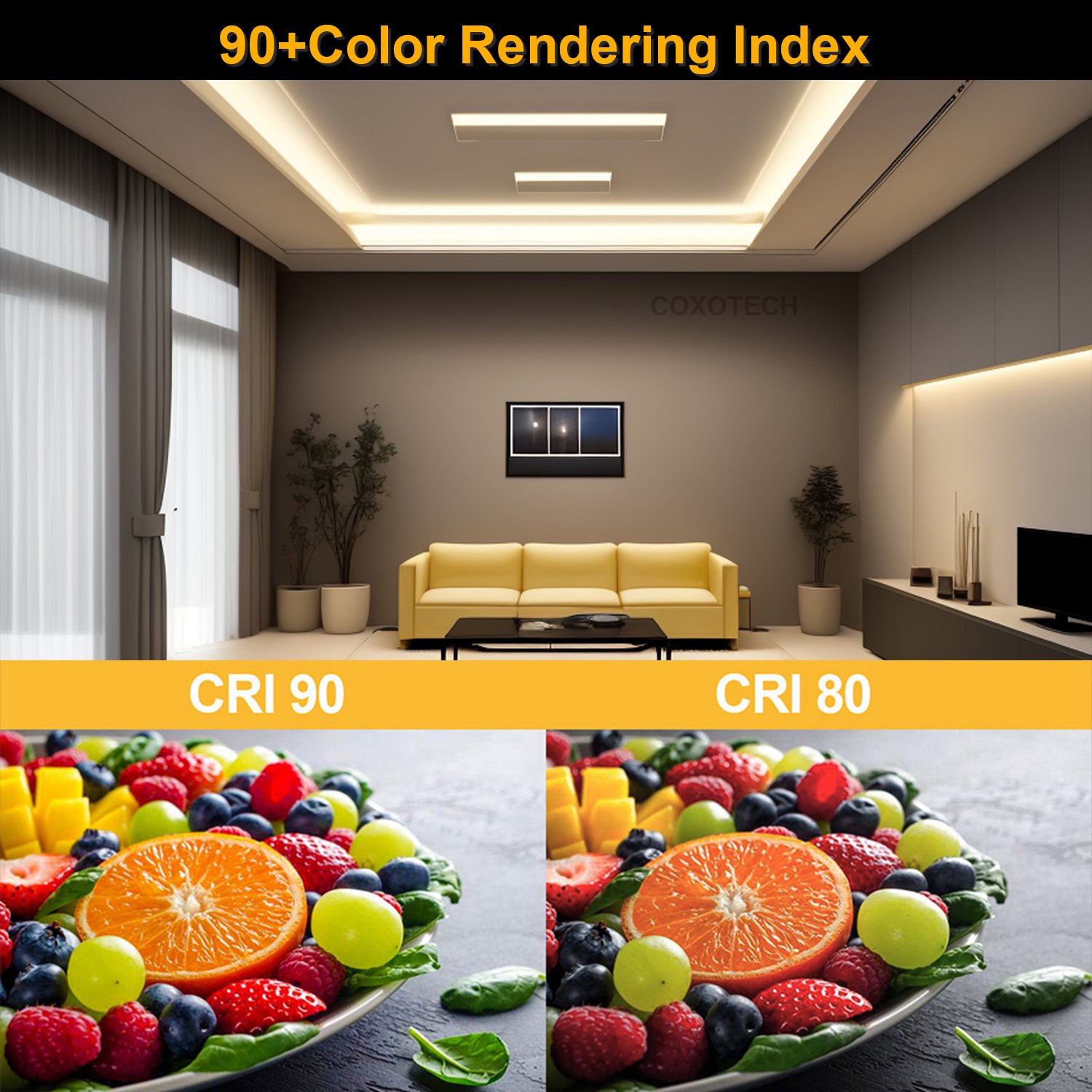 COXO 4000lm R90 High Efficiency COB Led Strip Ce Rohs 3 Years Warranty 4000lm High Brightness COB Led Strip Light