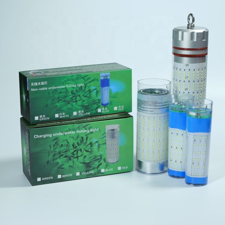 Battery Inside 300W Rechargeable Underwater Fishing Light White Green Blue Squid Fishing Led Lights