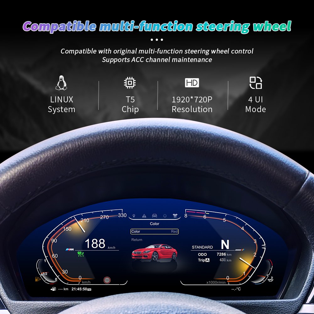 ZLH 12.3" Instrument LCD Screen For BMW 3 4 Series F30 F31 F32 F33 F34 F36 Gran Coupe Virtual Cockpit Digital Cluster Dashboard