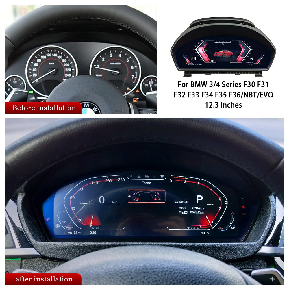 ZLH 12.3" Instrument LCD Screen For BMW 3 4 Series F30 F31 F32 F33 F34 F36 Gran Coupe Virtual Cockpit Digital Cluster Dashboard