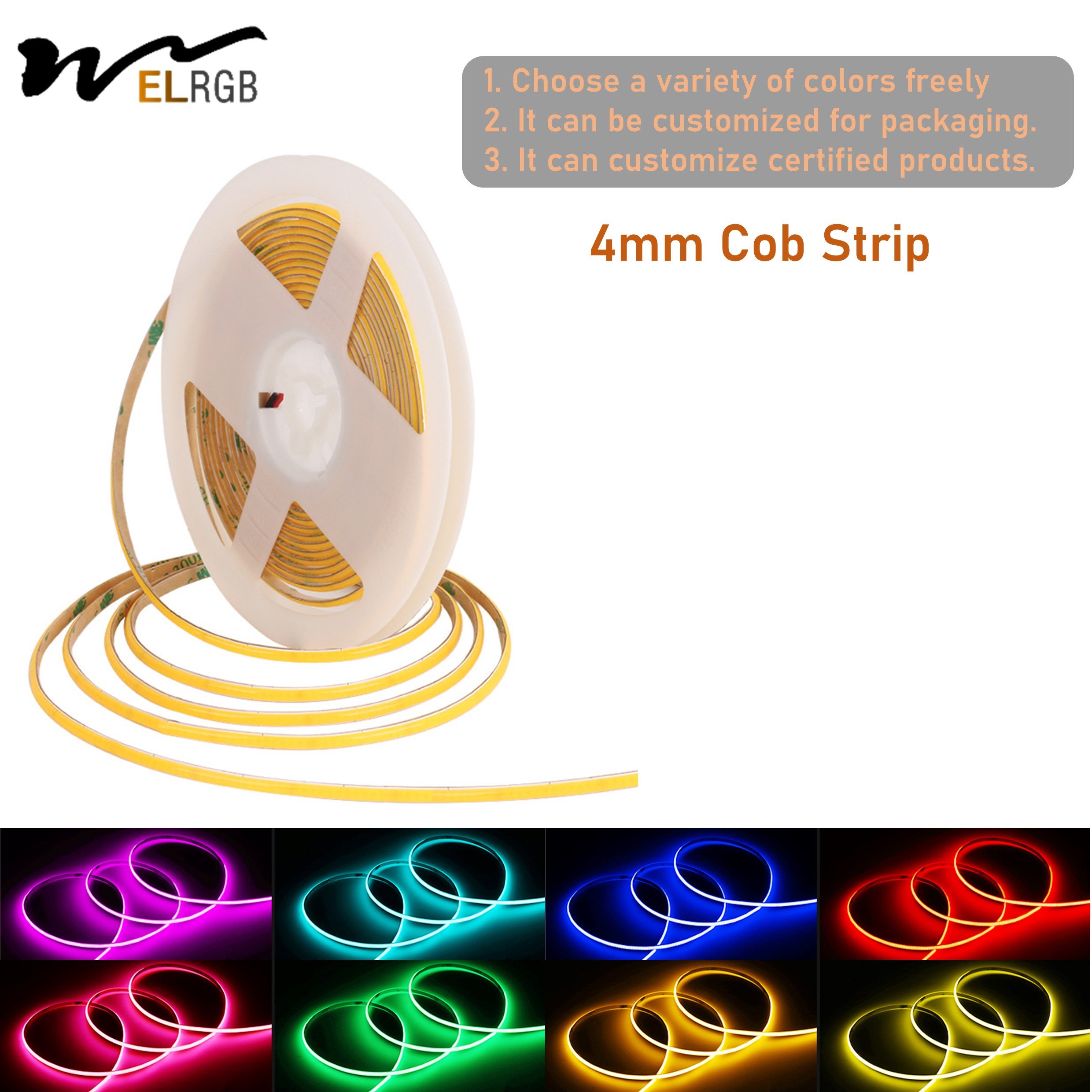 5V 12V 24V Cob Strip 4mm Width Monochrome Smart Strip Lights Low-Voltage Self-Adhesive Atmosphere 480leds/m cob Light Strip