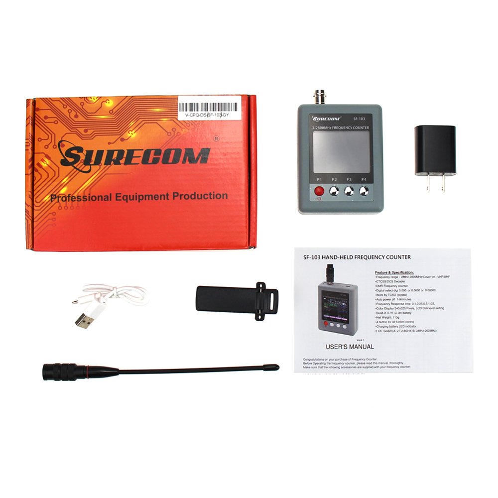SURECOM SF-103 Portable Frequency Counter Walkie Talkie Frequency Meter 2Gen 2MHz-2.8GHz SF103 Analog Digit Two Way Radio DMR