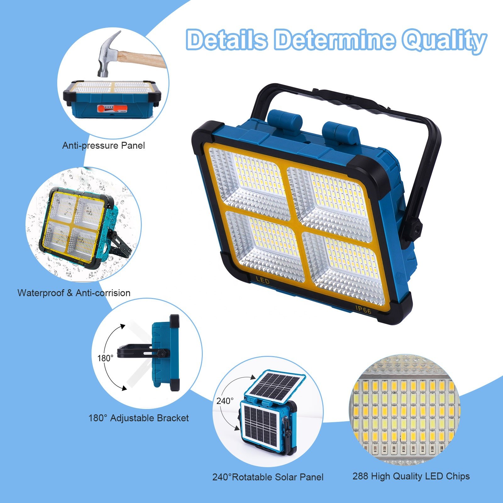 Waterproof Solar LED Flood Garden Lights Outdoor Projector Lamp for Easy Installation Led Energy Saving Solar Flood Light