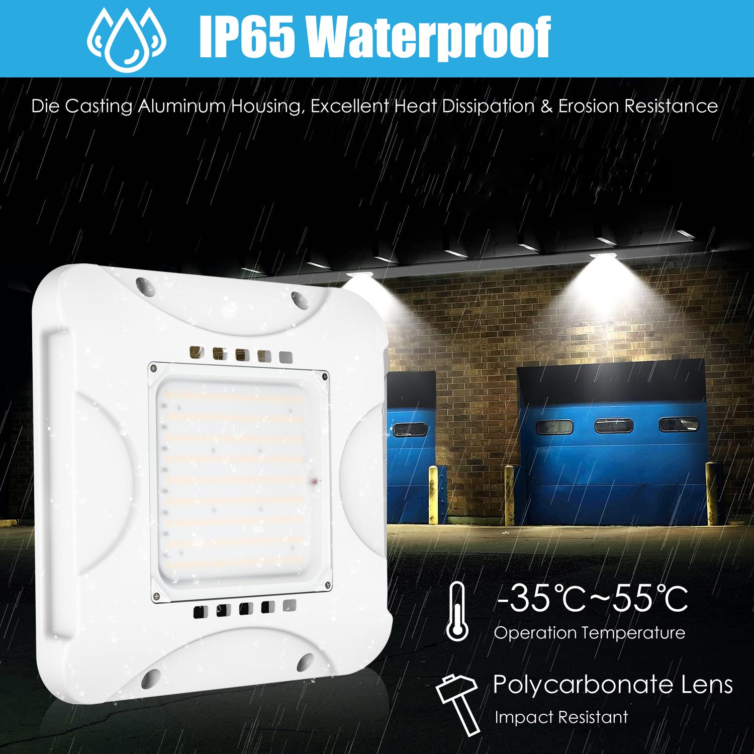 Canopy Light Us Stock 3cct 3power Tunable Square 150w Station Lights for Gas Stations Led Canopy Light