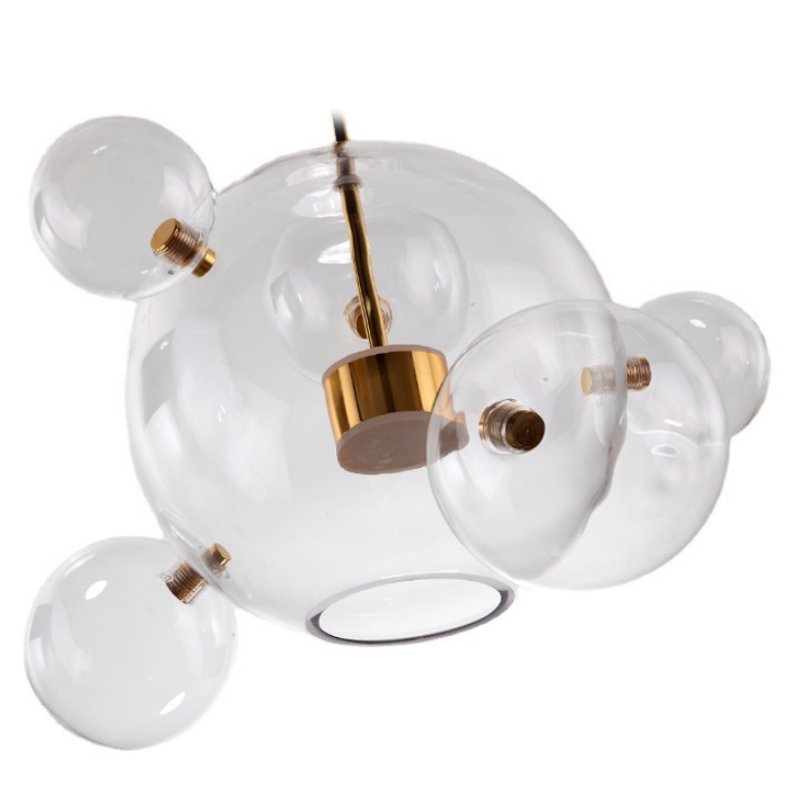 Creative Bubble Ball Transparent Blown Glass Chandelier Led Ceiling Hanging Nordic Modern Pendant Lights