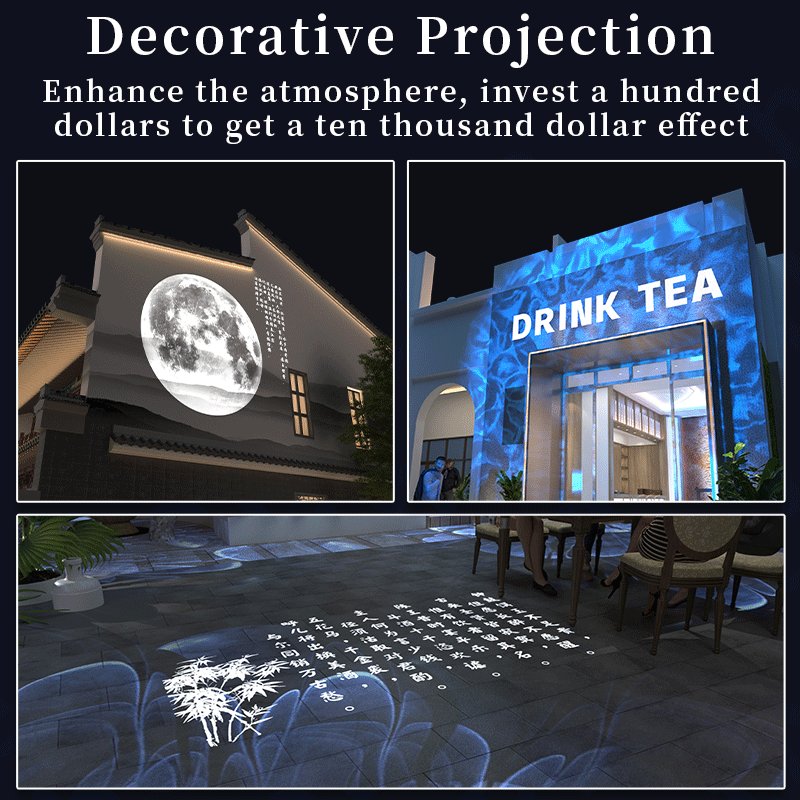 Outdoor Waterproof IP67 Advertising Lights 60W/100W/150W LED Sign Wall Projection Lamp Free Custom Logo Gobo Projector High