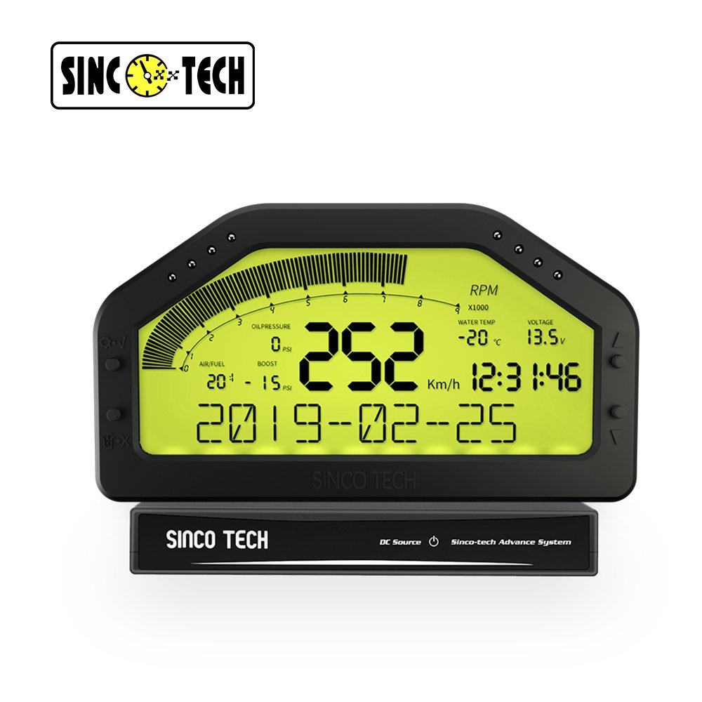 SincoTech DO904 6.5'' Digital Wireless LCD Race Dash Boost Speed Tacho EGT AFR Oil Water Temp Gauge Vehicle Speedometer