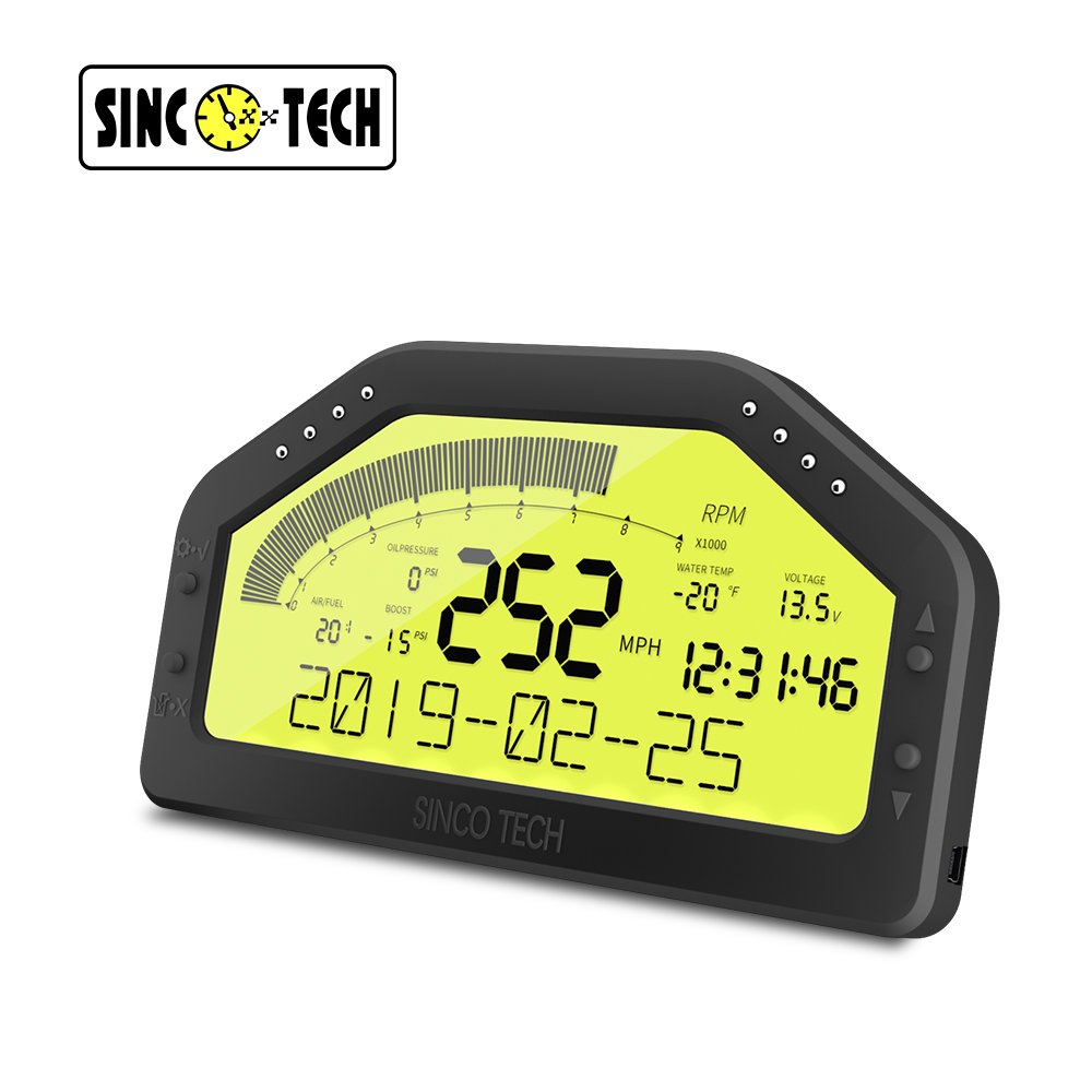 SincoTech DO904 6.5'' Digital Wireless LCD Race Dash Boost Speed Tacho EGT AFR Oil Water Temp Gauge Vehicle Speedometer