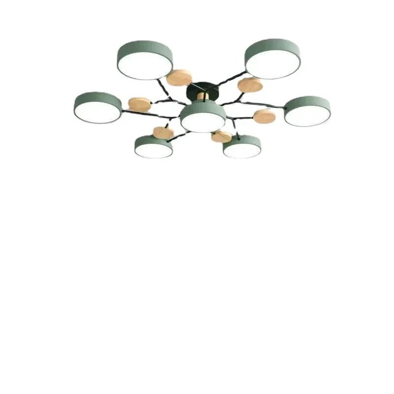 Nordic Style Living Room Lamp Household Macaron Hall Ceiling Modern Minimalist Bedroom Light Log Restaurant s