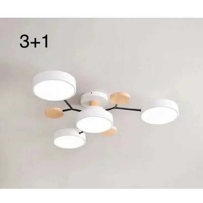 Nordic Style Living Room Lamp Household Macaron Hall Ceiling Modern Minimalist Bedroom Light Log Restaurant s
