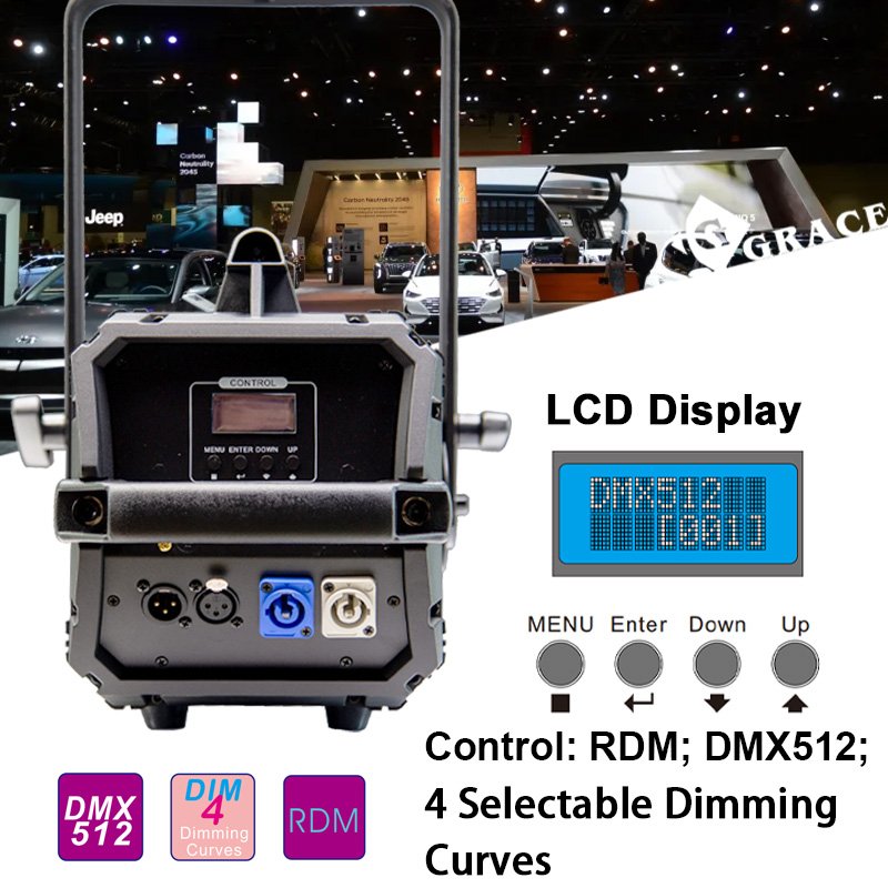 Igracelite CRI>96 PWM Mode LED Leko Profile Light 400W RGBALC 6in1 Zoom Spot Ellipsoidal