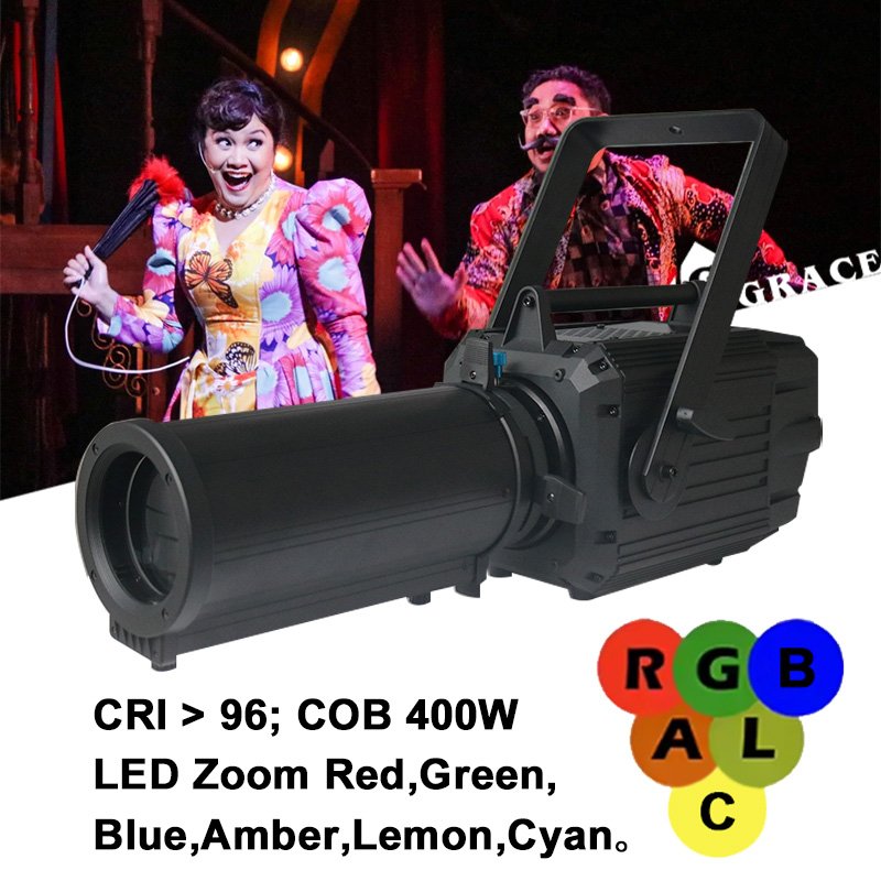 Igracelite CRI>96 PWM Mode LED Leko Profile Light 400W RGBALC 6in1 Zoom Spot Ellipsoidal