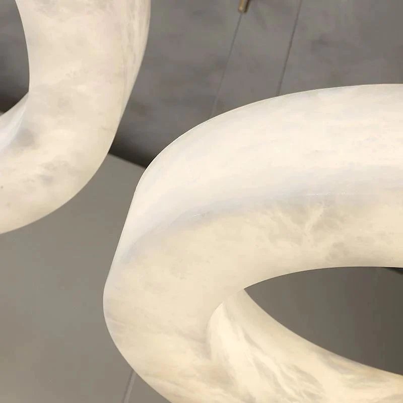 Alabaster Living Room Round Chandelier Restaurant Led Pendant Lights Large Ceiling Lamp Marble Chandeliers