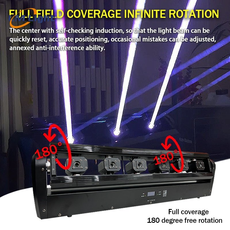 LM Factory RGB Full Color 6 Eye Laser Lights for Night Club Dj Disco Nsound Control/dmx Stage Moving Head Laser Light bar
