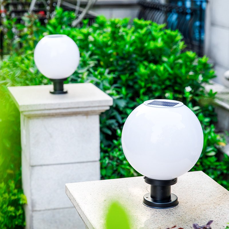 Hot Selling Round Sensor Yard Post Main Gate Garden Waterproof Outdoor Solar Led Pillar Light