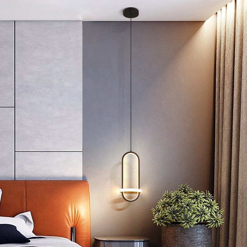 21w Gold Black Bedroom Residential Hotel Modern Pendant Light Chandelier for Bedroom