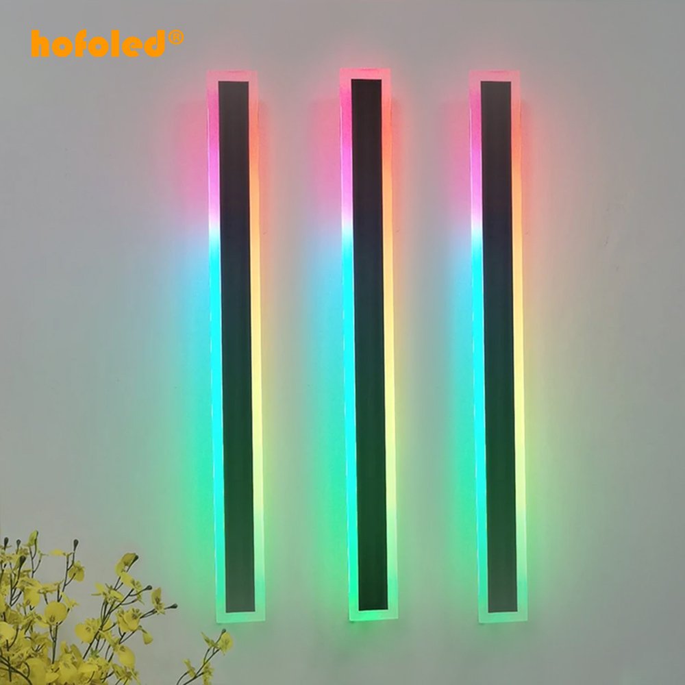 Hofoled Nordic Minimalist Decorate Exterior Led Outdoor Home Garden Wall Sconce Lighting Outside Long Strip Linear Wall Lights