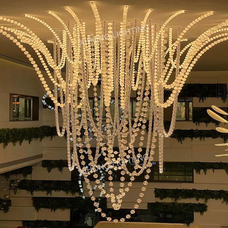 Custom Banquet Hall Creative Lighting Project Chandelier Pendant Light Hotel Lobby Art Restaurant Ball Large Chandelier