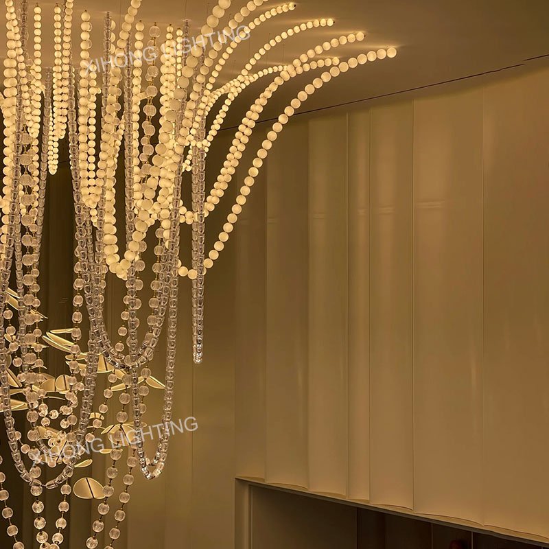 Custom Banquet Hall Creative Lighting Project Chandelier Pendant Light Hotel Lobby Art Restaurant Ball Large Chandelier