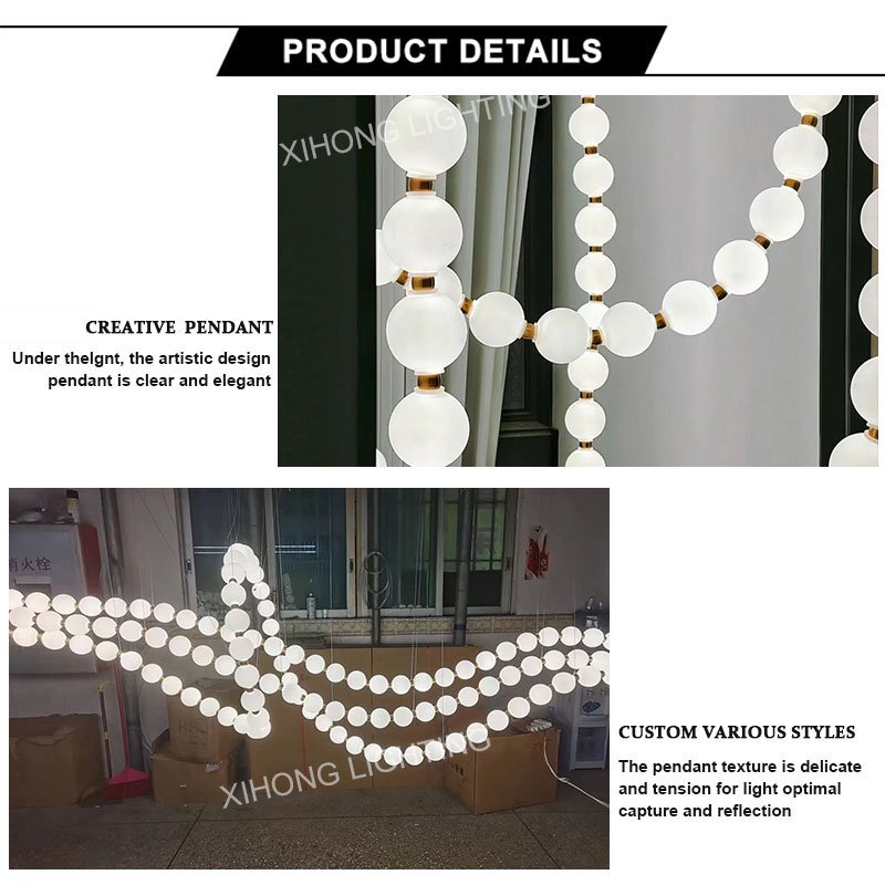 Custom Banquet Hall Creative Lighting Project Chandelier Pendant Light Hotel Lobby Art Restaurant Ball Large Chandelier