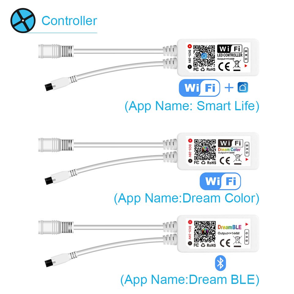 Feican LED RGB TUYA Controller DC24V Smart Controller Dimmer for SMD5050 LED Strip Light