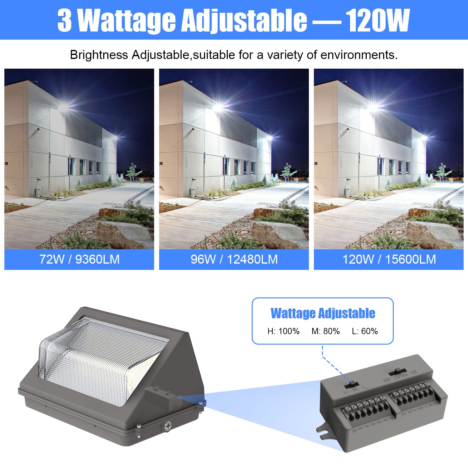 Wall Lights US Stock 5CCT Power Adjustable IP65 Fixture House Dusk to Down Exterior Lamp Outdoor Public Lighting Led Wall Lights