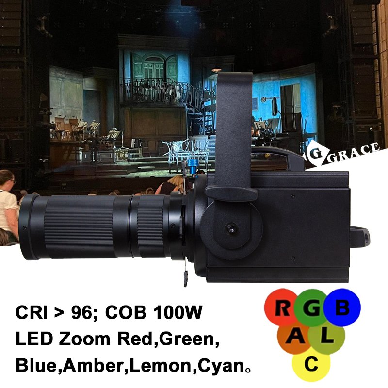 Igracelite Zoom RGBALC 6in1 CRI>96 Studio Light Zoom PWM Mode LED Profile Stage Light