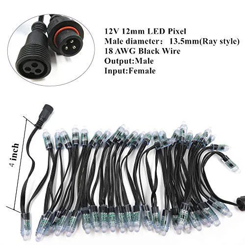 China Wholesale LED Pixel Light 12mm WS2811 IC Full Color IP67 LED Pixel String Light Factory Direct Sale Led Pixel String Light