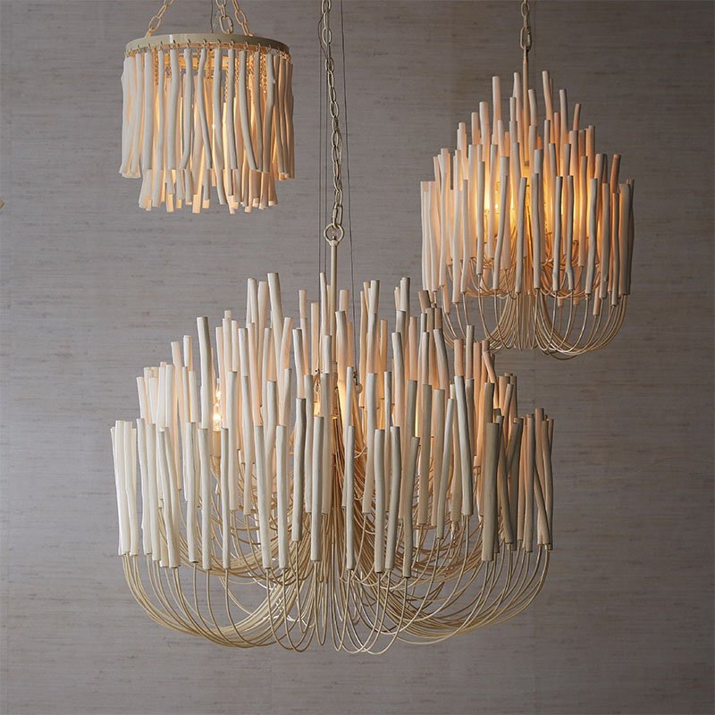 High Quality Chandeliers Nordic Style Wooden Metal Chandelier White Chandelier