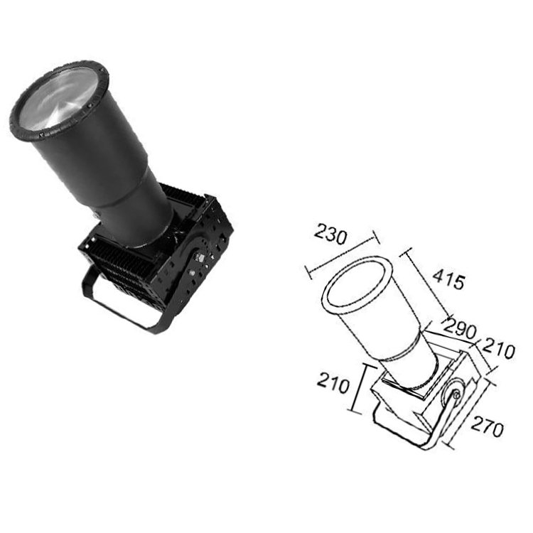 2000 Meter 100W 200W 300W Focus Light Cob Green Chip High Beam Outside Spot Led Flood Lights Spotlight for Hunting