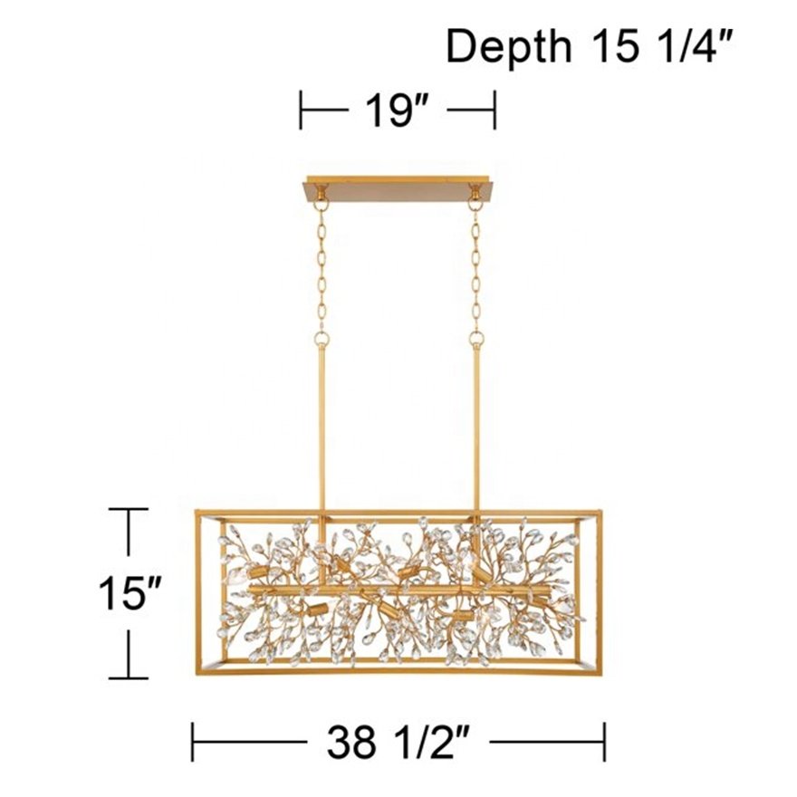 Hanging Fixtures Ceiling Lighting Iron Pendant Lights LED Modern Chandeliers Lamps Dining Room Crystal New Designer Luxury 90