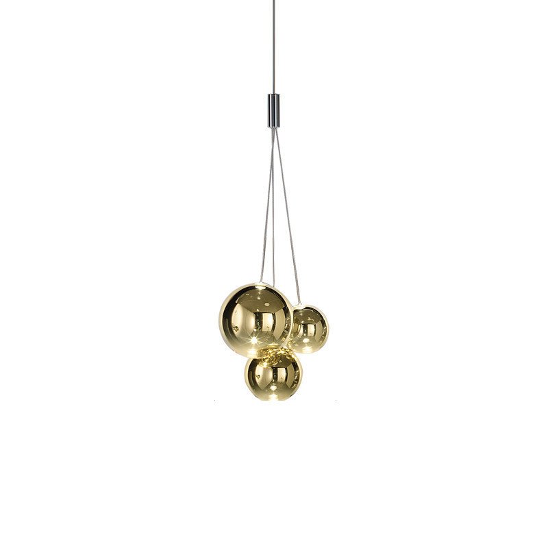 Modern Indoor Bubble Ball Chandelier Lamp clear Smoky Amber Glass Bedside Dinning Room Hanging Led Pendant Light