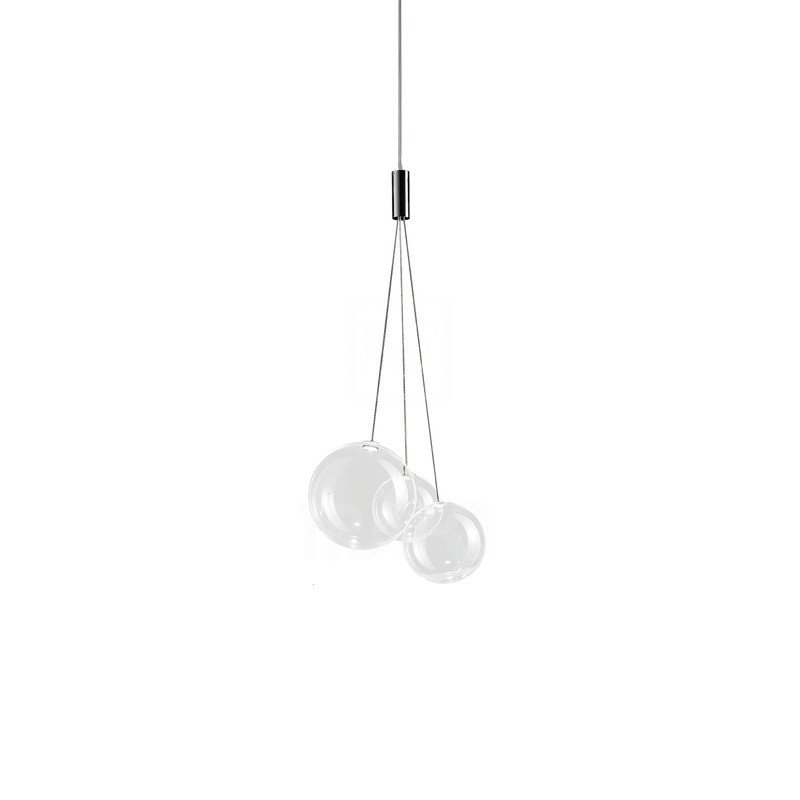 Modern Indoor Bubble Ball Chandelier Lamp clear Smoky Amber Glass Bedside Dinning Room Hanging Led Pendant Light