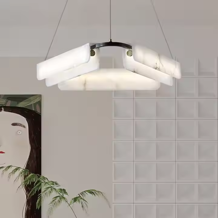 Nordic Modern Cream Style Living Room Creative Restaurant Rectangular Light Luxury Bedroom Pendant Light
