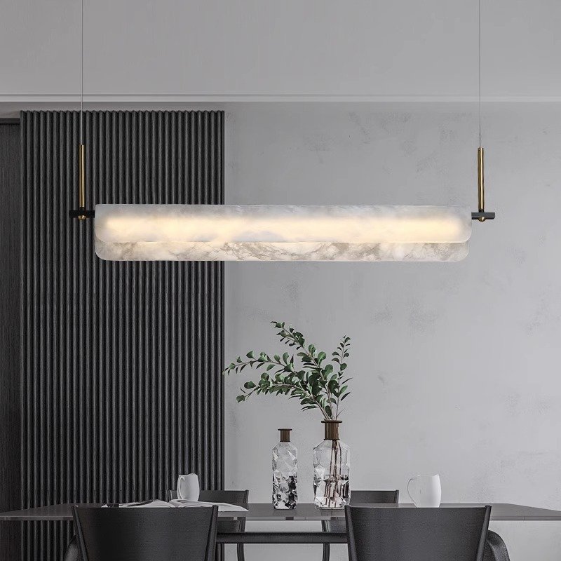 Nordic Modern Cream Style Living Room Creative Restaurant Rectangular Light Luxury Bedroom Pendant Light