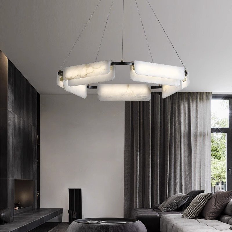 Nordic Modern Cream Style Living Room Creative Restaurant Rectangular Light Luxury Bedroom Pendant Light