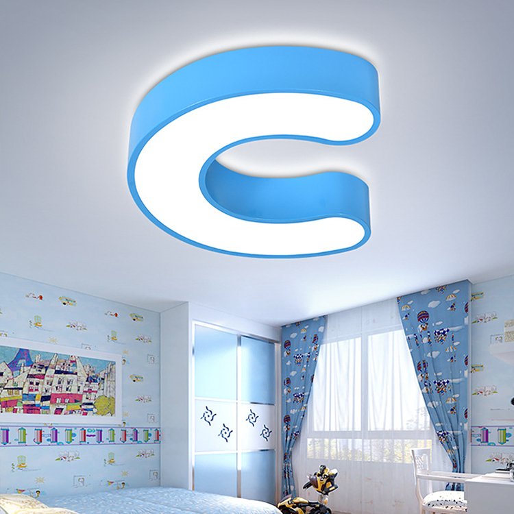 Creative Letter LED Ceiling Light Full Spectrum Three Color Stepless Remote Dimming Kindergarten Eye protection Ceiling Light