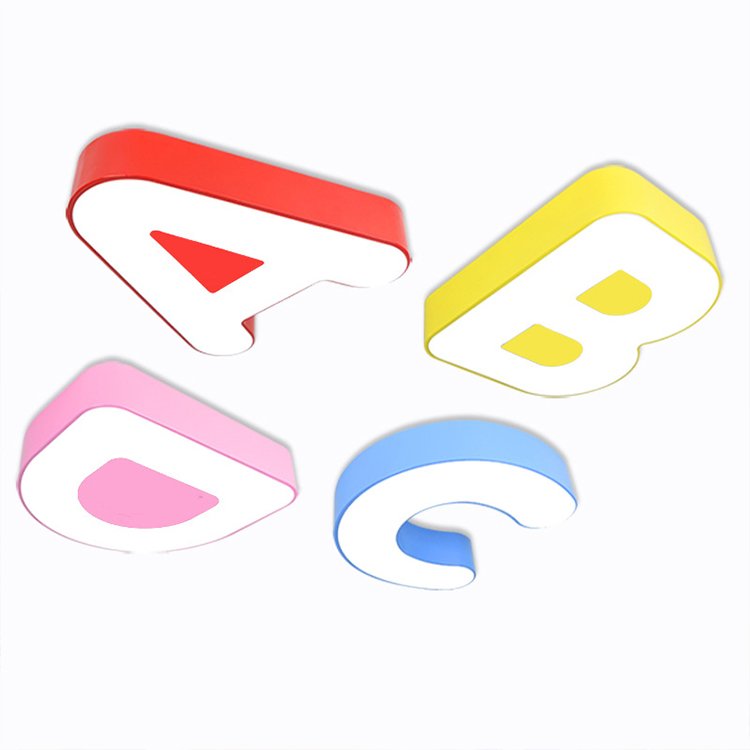 Creative Letter LED Ceiling Light Full Spectrum Three Color Stepless Remote Dimming Kindergarten Eye protection Ceiling Light