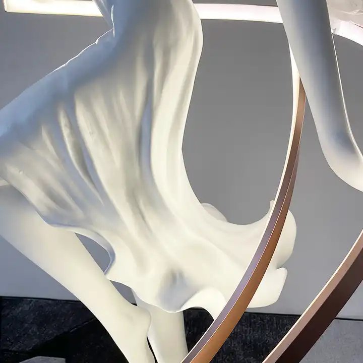 Hot Selling Modern Art Sculpture Large Abstract Human Dancing Girls Decor Sculpture Girl Statue Decoration Floor Lamps