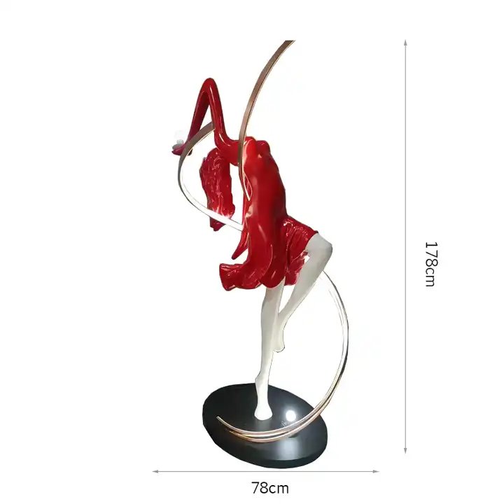 Hot Selling Modern Art Sculpture Large Abstract Human Dancing Girls Decor Sculpture Girl Statue Decoration Floor Lamps
